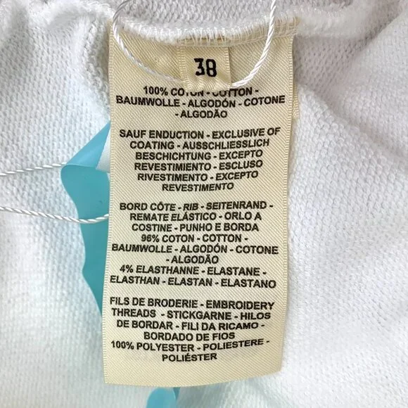 J19247 Hermes White graffiti letter embroidered cotton round neck long-sleeved s